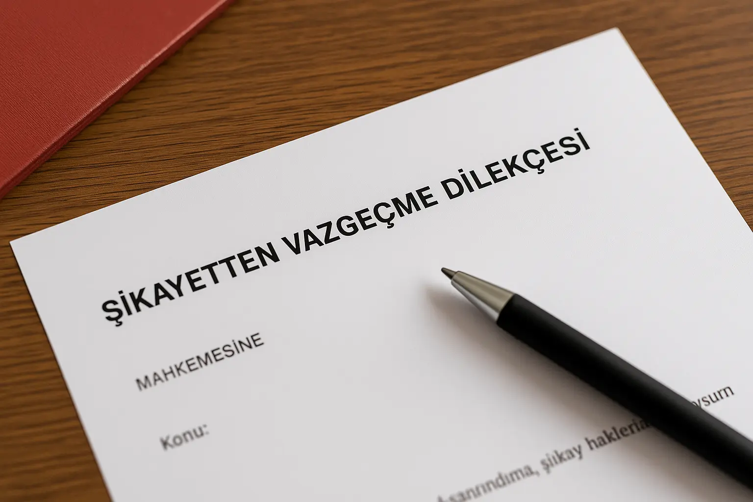 Şikayetten Vazgeçme Dilekçesi